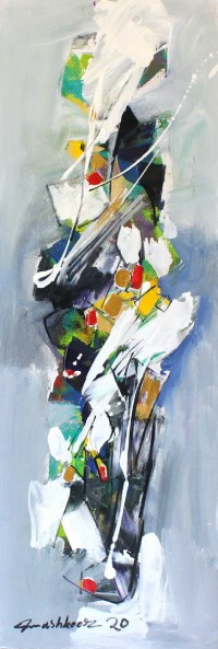 Mashkoor Raza, 12 x 36 Inch, Oil on Canvas, Abstract Painting, AC-MR-361